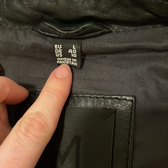 Black Leather Jacket with Star Accents - Picture 10 of 14